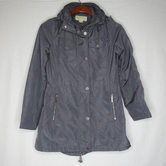 Michael Kors Gray Water Resistant Hooded Jacket Women's XS XSmall - Picture 7 of 9